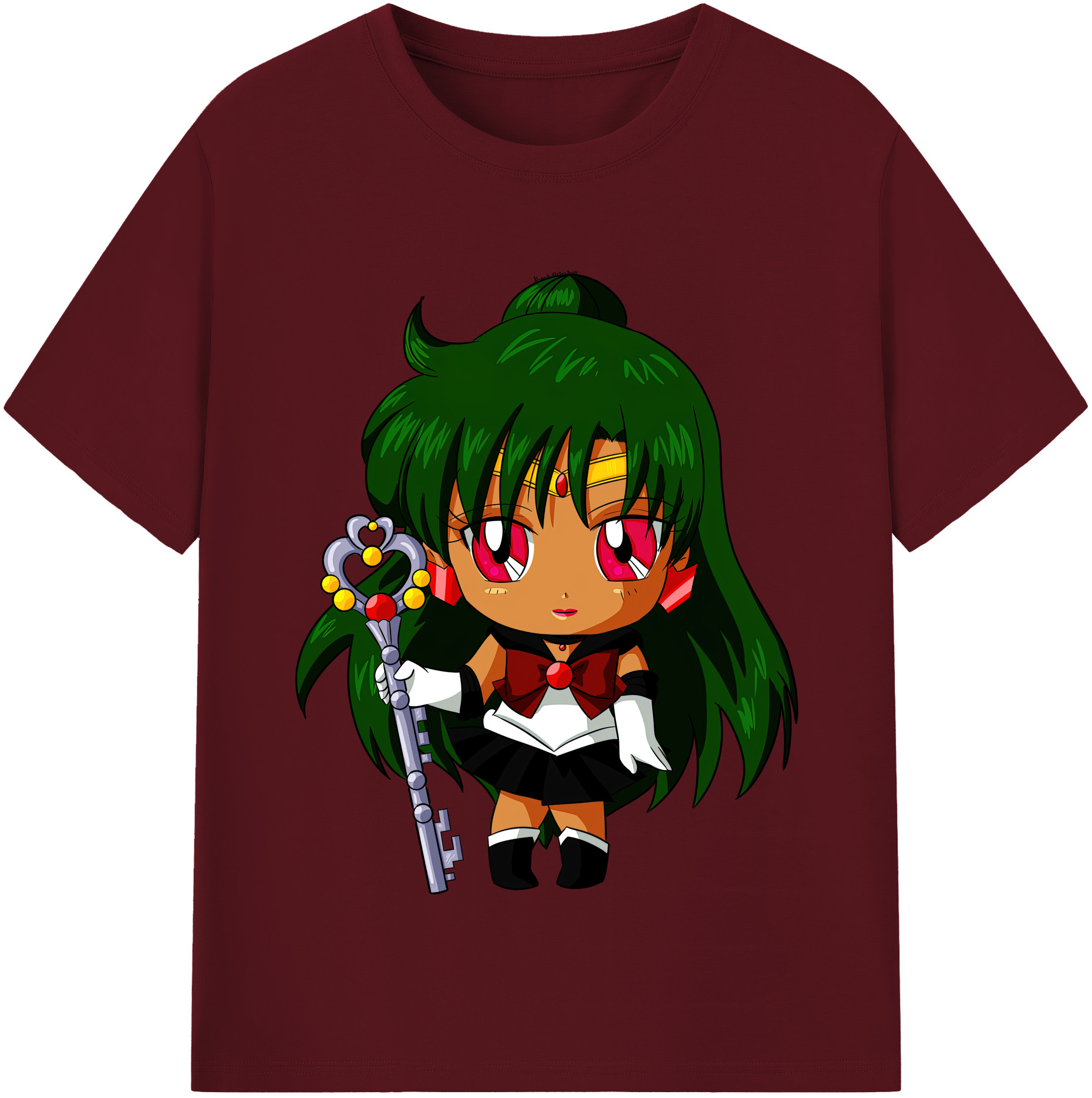 （画像用） 美少女戦士セーラームーン 冥王せつな Sailor Moon Meiou Setsuna 綿100％半袖Tシャツ（フロントプリント）